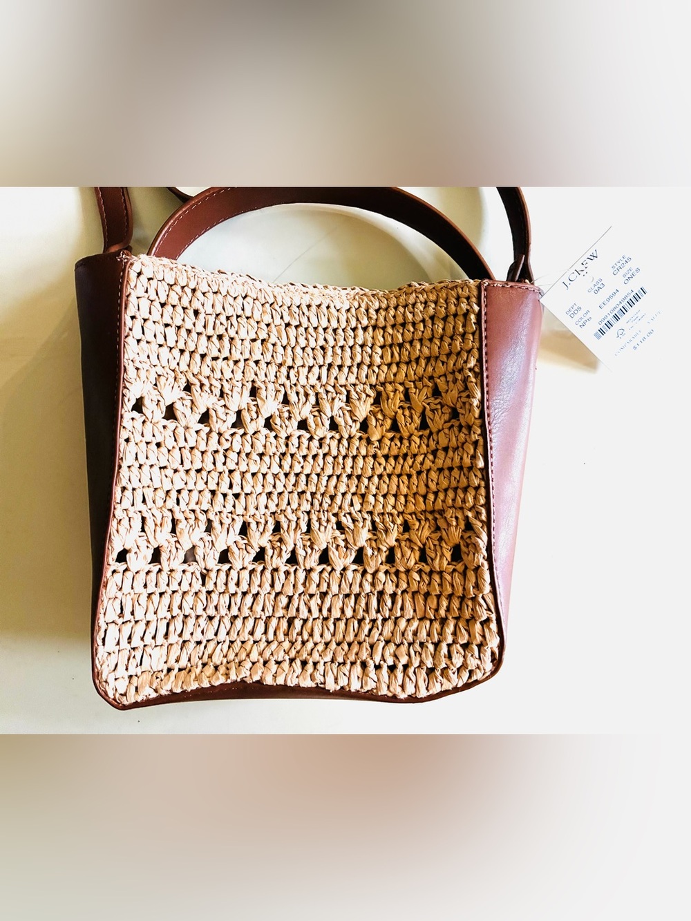 J.Crew Factory Popular Woven crossbody mini tote bag. NWT. - Picture 3 of 15